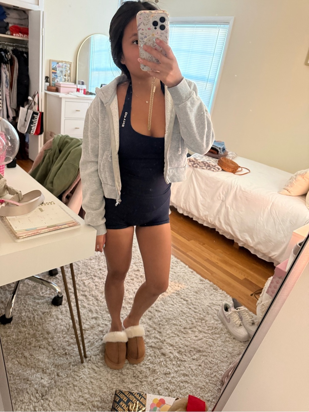Brandy Melville Heather Gray Zip up